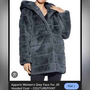 Apparis Women's Charcoal Faux Fur Teddy Jacket